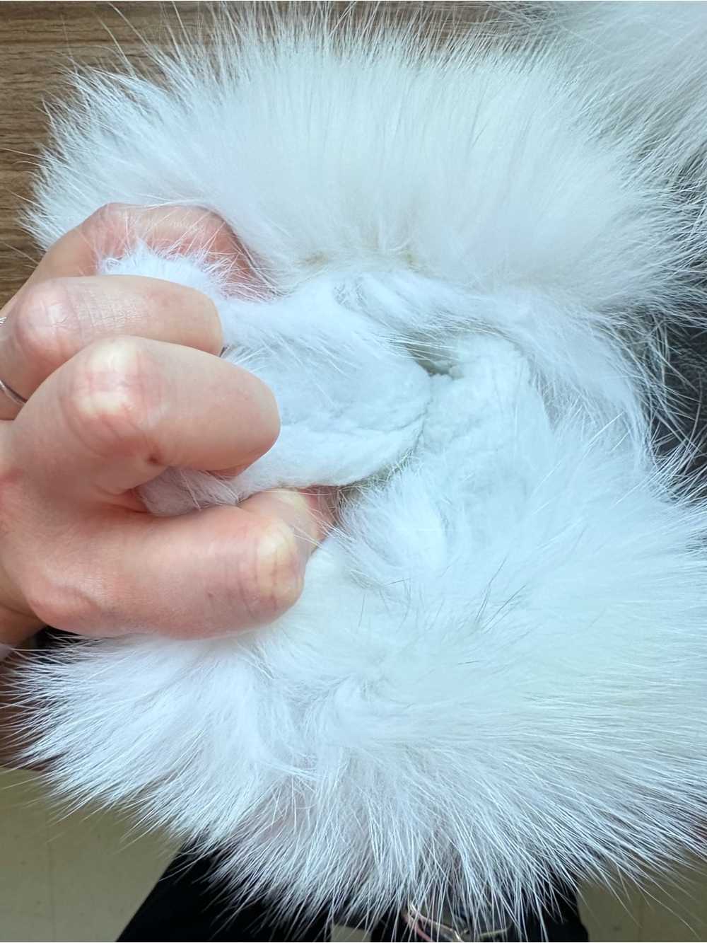 Homemade Rabbit Fur Mittens S/M - Picture 3 of 5